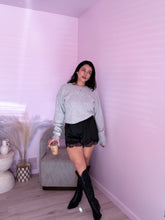 Load image into Gallery viewer, Satin Lace Shorts in Black