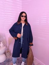 Load image into Gallery viewer, Barn Jacket Trench Coat in Navy