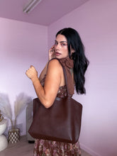 Load image into Gallery viewer, Marley Tote Bag in Dark Chocolate