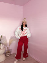 Load image into Gallery viewer, Bowed Striped Track Pants in Rich Red