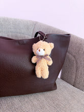 Load image into Gallery viewer, Fall Plaid Teddy Bear Handbag &amp; Keychain Charm
