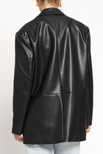 Load image into Gallery viewer, It’s not that serious faux leather boyfriend blazer