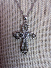 Load image into Gallery viewer, Rhinestone Cross Necklace *Stainless Steel*