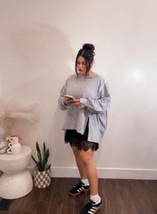 Lace Layering Skirt in Black