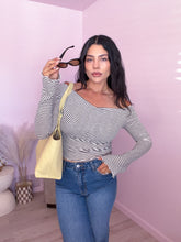 Load image into Gallery viewer, Monique Stripe Asymmetrical Neck Long Sleeve Top