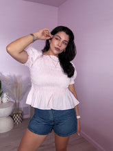 Load image into Gallery viewer, Babydoll Wrinkled Top in Pale Pink
