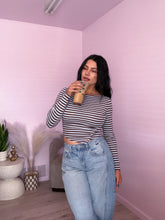 Load image into Gallery viewer, Mariah Stripe Asymmetrical  Long Sleeve Top