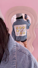 Load image into Gallery viewer, Smiley patch denim oversized jacket SIZE: LARGE