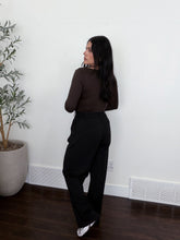 Load image into Gallery viewer, Camila Long Sleeve Boat Neck Top in Dark Chocolate