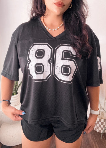 Sports mesh jersey in Black