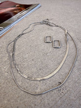 Load image into Gallery viewer, 1mm Herringbone Silver Necklace *Stainless Steel Filled*