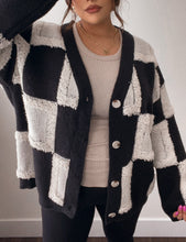 Load image into Gallery viewer, Love U More Checkered Knit Cardigan