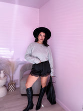 Load image into Gallery viewer, Satin Lace Shorts in Black