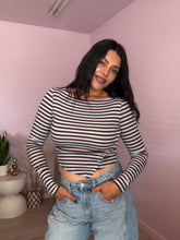 Load image into Gallery viewer, Mariah Stripe Asymmetrical  Long Sleeve Top