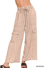 Load image into Gallery viewer, Ash Mocha Linen Cargo Pants