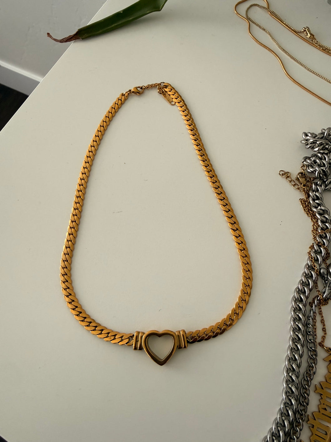 Heart necklace 18K gold plated