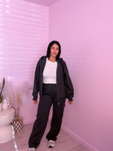 Load image into Gallery viewer, Cargo style straight leg sweatpants in Charcoal