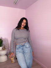 Load image into Gallery viewer, Mariah Stripe Asymmetrical  Long Sleeve Top