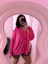 Load image into Gallery viewer, Pink pleaded button down (MEDIUM)