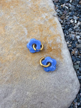 Load image into Gallery viewer, Blue Hydrangea Flower Earrings *18K Gold Plated*