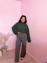 Load image into Gallery viewer, Asymmetrical Wrap Dress Pants in Heather Charcoal