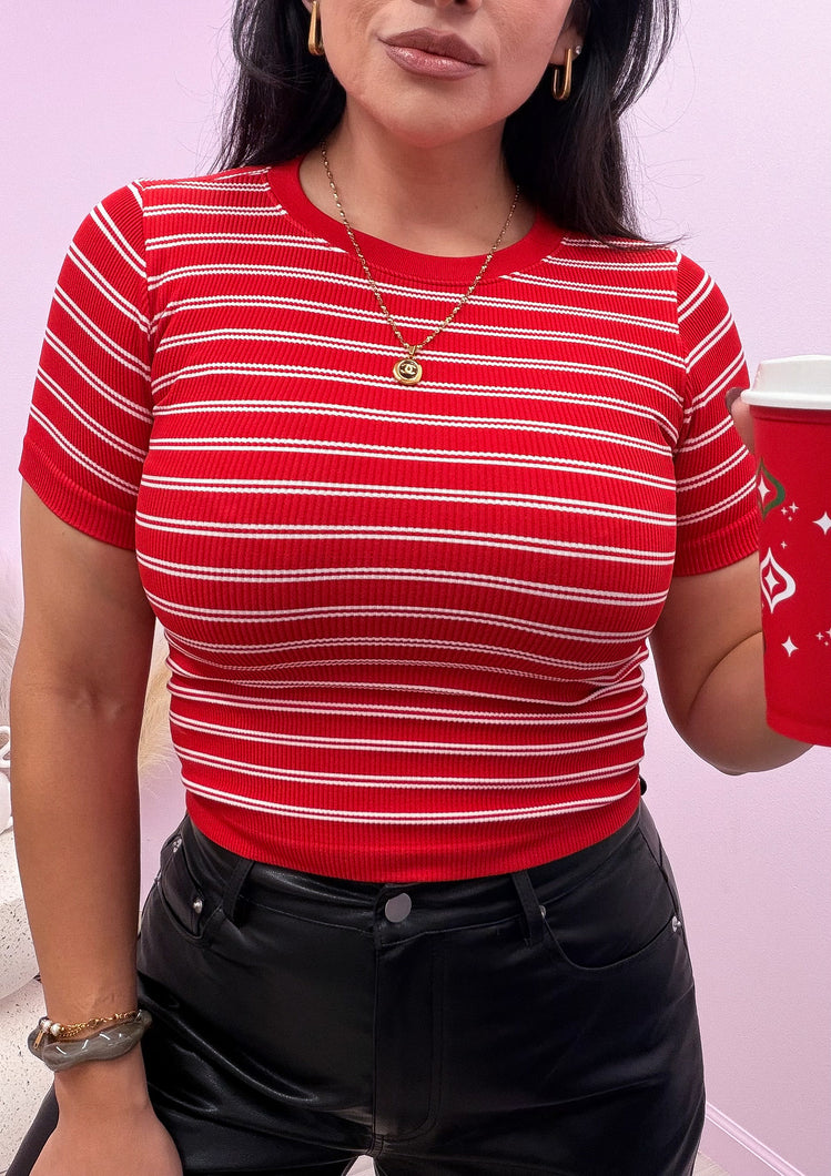 Romy Stripped Ribbed Seamless Top