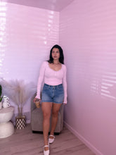 Load image into Gallery viewer, Lace Ribbed Top in BABY PINK *S-L*