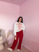 Load image into Gallery viewer, Bowed Striped Track Pants in Rich Red