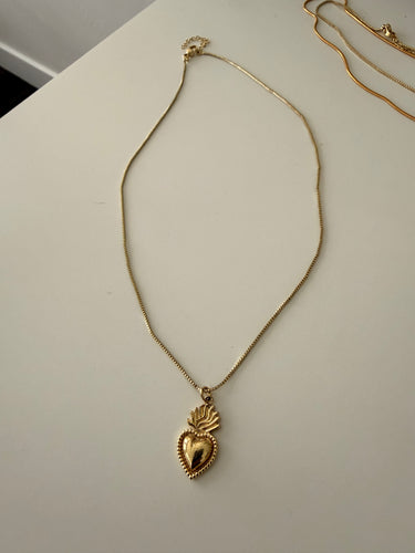 Heart necklace 18K gold plated