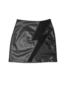 Lightning faux leather skirt
