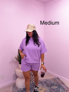 Lulu Ribbed Set in Lavender