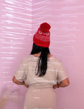 Load image into Gallery viewer, Snowflake Holiday Beanie in Red