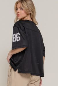 Sports mesh jersey in Black