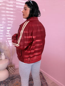 Faux Leather Jacket in Vintage Red