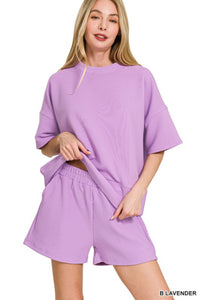 Lulu Ribbed Set in Lavender