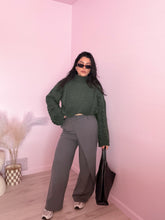 Load image into Gallery viewer, Asymmetrical Wrap Dress Pants in Heather Charcoal