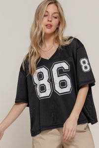 Sports mesh jersey in Black