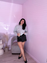 Load image into Gallery viewer, Satin Lace Shorts in Black