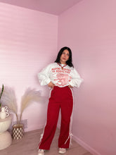 Load image into Gallery viewer, Bowed Striped Track Pants in Rich Red