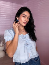 Load image into Gallery viewer, Blue Hydrangea Flower Earrings *18K Gold Plated*