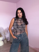Load image into Gallery viewer, Juliette Plaid Mesh Top