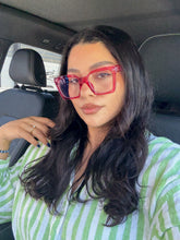 Load image into Gallery viewer, Oversized blue light blocker glasses in HOT PINK