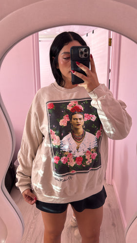 Frida Kahló Oversized Crewneck Sweater (LARGE)