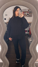 Load image into Gallery viewer, Cold like my iced coffee oversized sweater (BLACK) *S-XL*