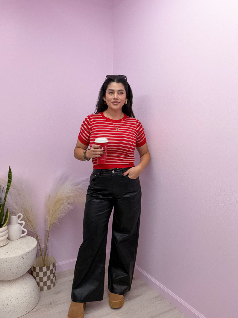 Evie Faux Leather Wide Leg Pants