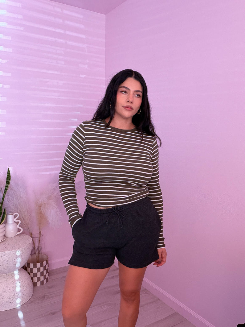 Washed waffle shorts *CHARCOAL*