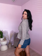 Load image into Gallery viewer, Plaid Button Down Shirred Waist Top