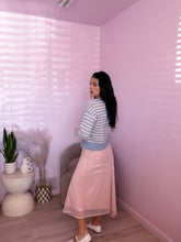 Load image into Gallery viewer, Asymmetric Mesh Midi Dress in Pastel Pink