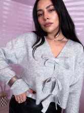 Load image into Gallery viewer, Emma Bow Sweater in Heather Gray