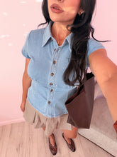 Load image into Gallery viewer, Amelia Button Down Denim Top